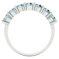 1. dijamant okruglog reza s imitacijom plavog safira od bijelog zlata od 18K, narukvica za nadogradnju od 9,5