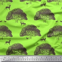Tkanina Od rajonskog šifona u obliku drveća, zečeva i sobova širokog dvorišta