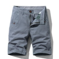 Floleo muške kratke hlače za čišćenje ljetne modne muške džepni gumbi za patentni zatvarač Čvrsto slobodno vrijeme