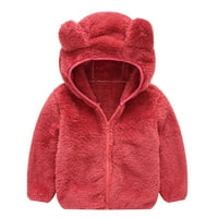 Dodaci / Slatki kaput s kapuljačom za djevojčice i dječake jednobojne debele jakne s patentnim zatvaračem dječja