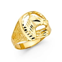 Nakit Muški modni jubilarni prsten od žutog zlata 14k, veličina 11