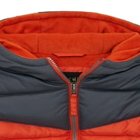 Puffer jakna s rukavima u prugama i blokovima u boji, veličine 4-18
