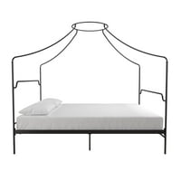Krevet za krevet s metalnim baldahinom, okvir veličine mumbo-mumbo, crni