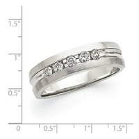 14k kvadratni muški prsten od bijelog zlata od 14k
