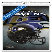 Baltimore Ravens - plakat za kacigu s drvenim magnetskim okvirom, 22.375 34