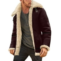 Muški jesenski / zimski kaput Plus Size s reverom s dugim rukavima kožna jakna s podstavom Vintage izolirani kaput