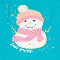 Toplotna kapa s uzorkom snjegovića za djevojčice s dugim rukavima