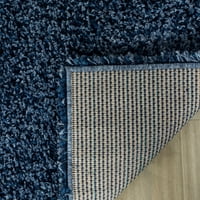 Kalifornijski jednobojni plišani tepih, Mornarsko plava, 5'3 5'3 Okrugli