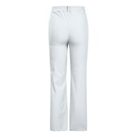 Modne Ležerne obične hlače s prorezom u struku, labave, bez pojasa, elastične, široke, duge hlače