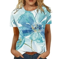 Majice za žene, majice s cvjetnim printom, majice s kratkim rukavima, tunika, bluza, jesenska i zimska Ženska