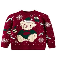 Topli preveliki džemper za malu djecu, Slatka Vanjska Majica, džemper za igru s printom snježne pahulje, pleteni