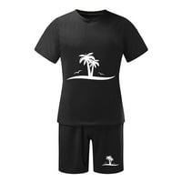 Muški set za vježbanje ljetna majica Na plaži kratkih rukava s printom kratka košulja hlače s džepovima