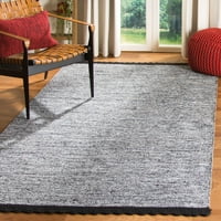 Jednobojni tkani pamučni tepih od pamuka, Plava, 8' 10'