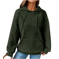 Ženske dukserice s kapuljačom ženski Jednobojni pulover od raglana džemper s kapuljačom džemper s dugim rukavima