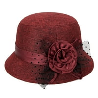 Elegantni ženski šešir za kuglanje s cvjetnim uzorkom u točkicama, ulični vintage suncobran, klasična kapa za