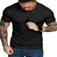 Muška majica s kratkim rukavima s kratkim rukavima, jednobojni vrhovi za izgradnju tijela i fitness, ležerna majica