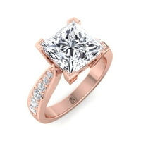 Zaručnički prsten s laboratorijskim dijamantom izrezanim princezom u Moissanite Arlingtonu s bočnim kamenjem u
