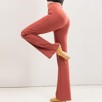 Ženske plus hlače Čvrsta boja Čvrsta boja Ravna cijev lagano osvijetljena visokim strukom i vježbanjem kuka Fitness
