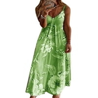 Žene casual veliki cvjetni otisak duga maxi haljina dame v gradijentna boja špageta haljina plus size s-5xl