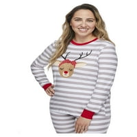 Jolly Jammies prugasti jeleni odgovarajući obiteljski božićni pidžama set