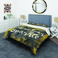 DesignArt 'Prikaži svoj Sparkle Quote Black on Gold' set glam duvet naslovnice