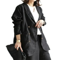 Ženska jakna s otvorenim prednjim dijelom dugih rukava ženske široke jakne jednobojni jesenski kardigan casual