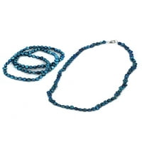 Obalni nakit ljubičasta biserna ogrlica i narukvica set