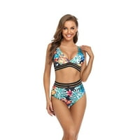 Ženski kupaći kostim-bikini u donjem rublju, dvodijelni kupaći kostim s izrezom u obliku slova u i proširenom