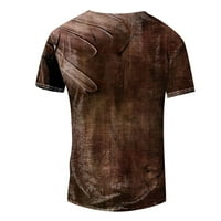Muške košulje Muška modna Majica kratkih rukava s kratkim rukavima s kratkim rukavima s printom u smeđoj boji