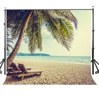 Poliesterska tkanina od 7 do 5 stopa more i plaža kokosova palma fotofoni studijska Pozadina rekviziti za fotografiranje
