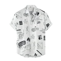 Majica s patentnim zatvaračem, modne kratke muške košulje s ovratnikom s otisnutim rukavima na kopčanje, Ležerne
