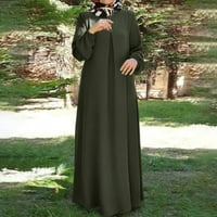 Maksi haljina Ženska boemska haljina s točkicama s printom, odjeća za molitvu dugih rukava u zelenoj boji