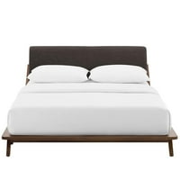 Krevet s platformom od tkanine od smeđeg cappuccina