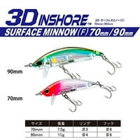 Yo-Zuri 3D Surface Minnow 3-1 2 Tvrd mamac za ribolov