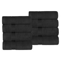 8-dijelni set ručnika za ruke od egipatskog pamuka, Crni