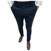 Muške modne rastezljive hlače uske karirane hlače poslovno odijelo casual golf hlače