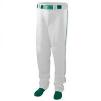 Baseball i softball hlače za mlade serije 1446 mm s cijevima, bijele i tamnozelene su male