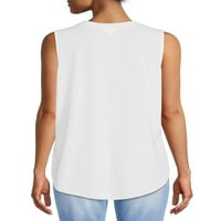 Ženska majica bez rukava s visokim dekolteom s grafičkim printom od niti