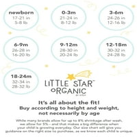 Mala zvijezda organski dječak s kratkim rukavima bodi s kratkim rukavima, 5-paket, veličina novorođenčeta-24m
