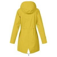 Relanfenk Zimska jesen ženska jakna kaputi Woemn -ova solidna kiša na otvorenom s kapuljačom kiše vjetroempoot