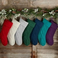 Pletena tkanina božićna čarapa Slatka lijepa božićna čarapa za božićno drvce opskrbljuje ljubičasta