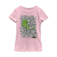 Majica s uzorkom Jurassic mir za djevojčice M. M. Svijetloružičasta mala