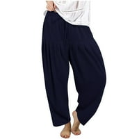 Ženske Palazzo hlače od menija, Ležerne duge široke hlače Plus size, Ležerne hlače Na vezanje, sportske hlače,