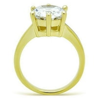 Ženski zlatni prsten od nehrđajućeg čelika 316mb u boji, Neoksidirajući, s kubičnim cirkonima razreda bistrih