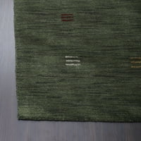 Tepisi: ručno pleteni tkalački stan, Moderni vuneni tepih, zeleni, 8.10 inča