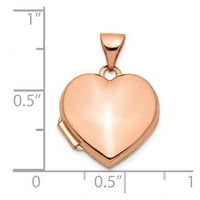 Ružičasti zlatni jednostavni medaljon za srce za odrasle žene
