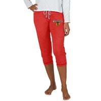 Ženske crvene Pletene Capri hlače od mumbo-a