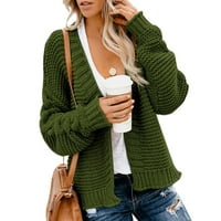 Kardigani za žene na rasprodaji Proljetni ženski Casual labavi topli pleteni Kardigan Jednobojni džemper od kardigana