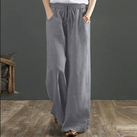 Lanene hlače od donjeg rublja, ženske ljetne hlače Plus veličine od pamuka i lana, široke hlače, široke duge hlače