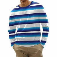 Muške prugaste majice s dugim rukavima, majica s okruglim vratom, bluza, pulover, mišićavi vrhovi